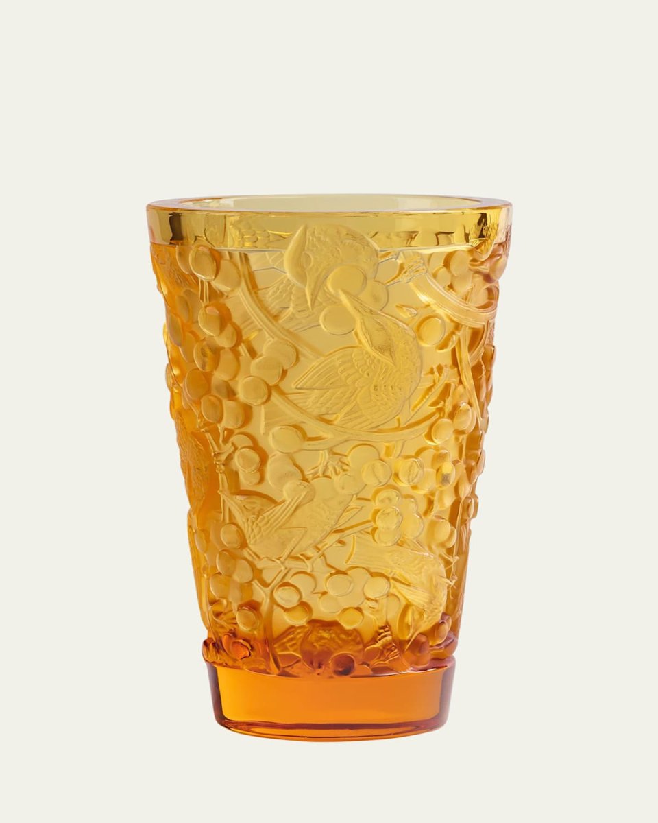 Amber Merles and Raisins Vase